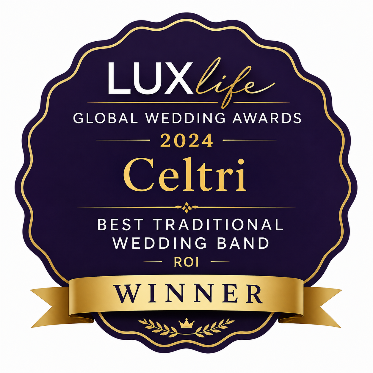 LUXlife Global Wedding Awards 2024 - Best Traditional Wedding Band